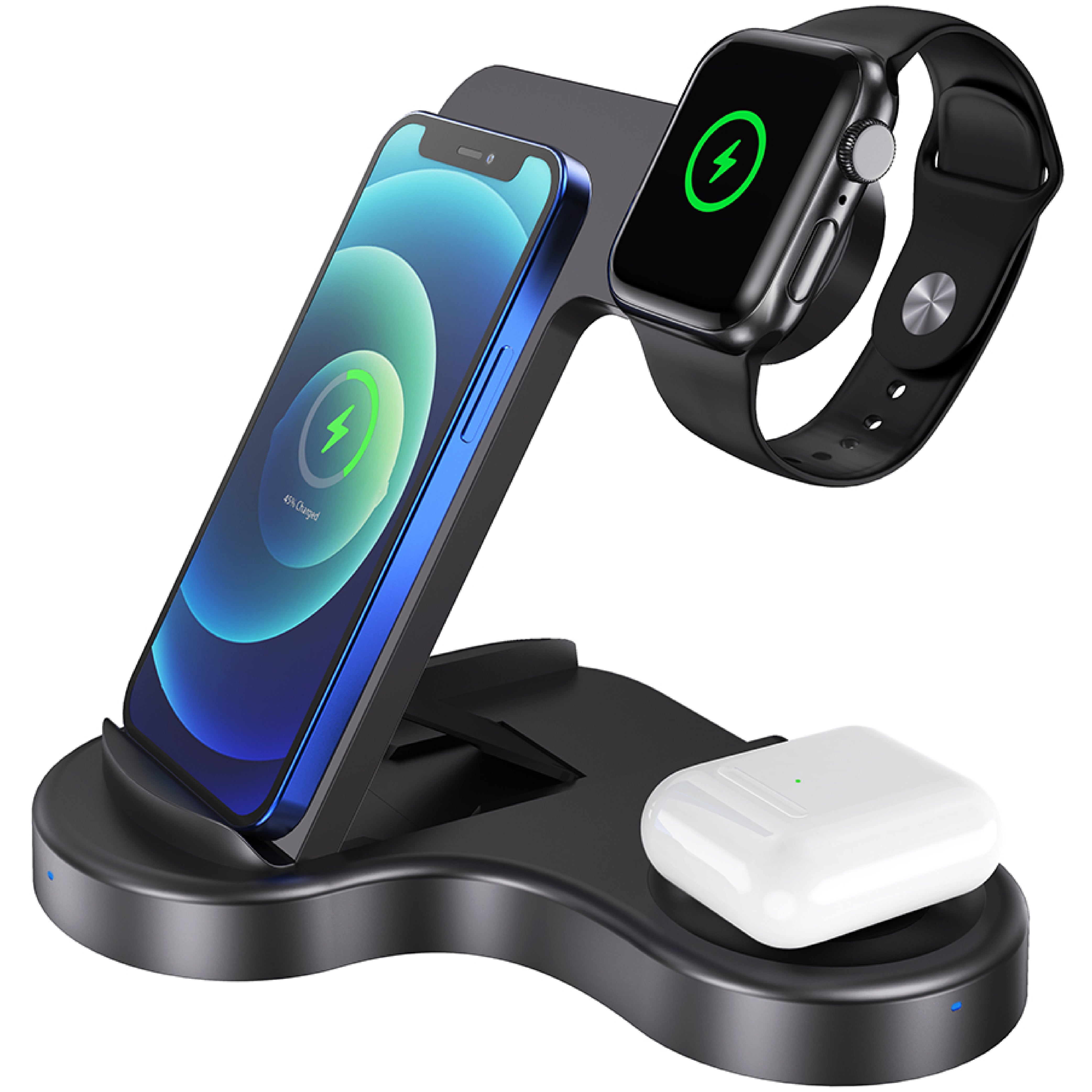 3-in-1 Charging Stand 15W Qi Certified Charcoal –