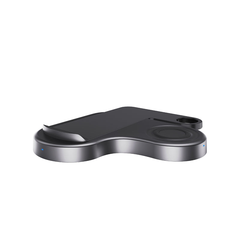 3-in-1 Charging Stand 15W Qi Certified - Charcoal