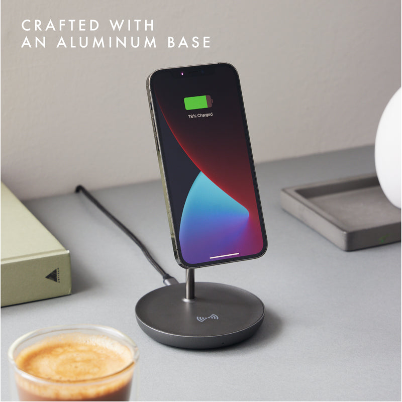 2-in-1 Wireless Charging Stand 10W/7.5W with MagSafe Magnets - Charcoal