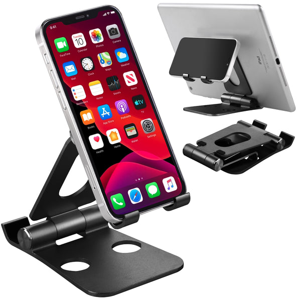 Aluminum Alloy 3-in-1 Foldable Smartphone, Tablet and Watch Stand - Black