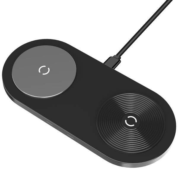 Dual Qi 15W Max Wireless Charger - Charcoal