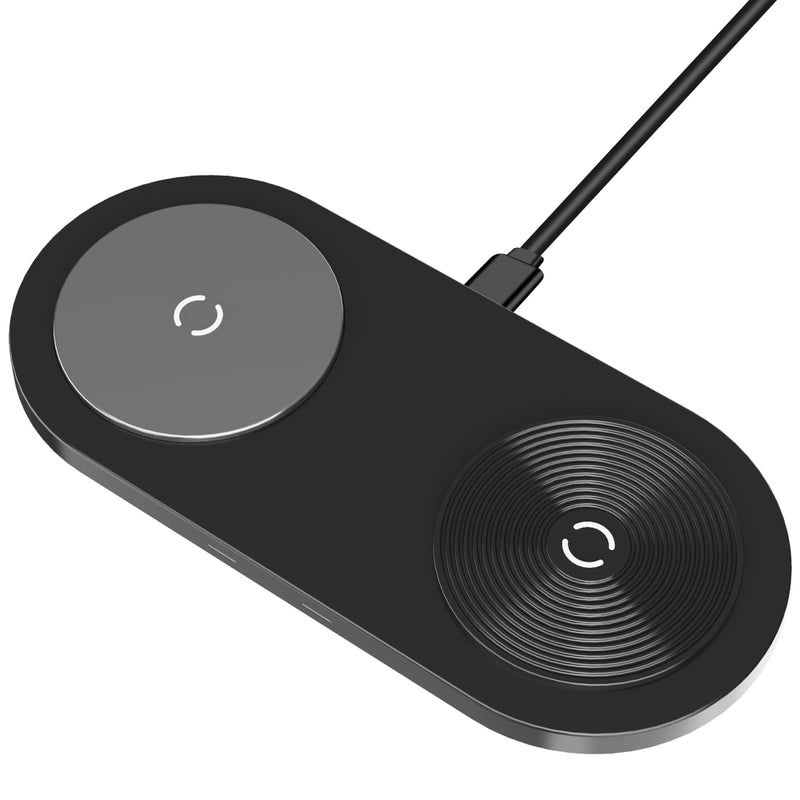 Dual Qi 15W Max Wireless Charger - Charcoal