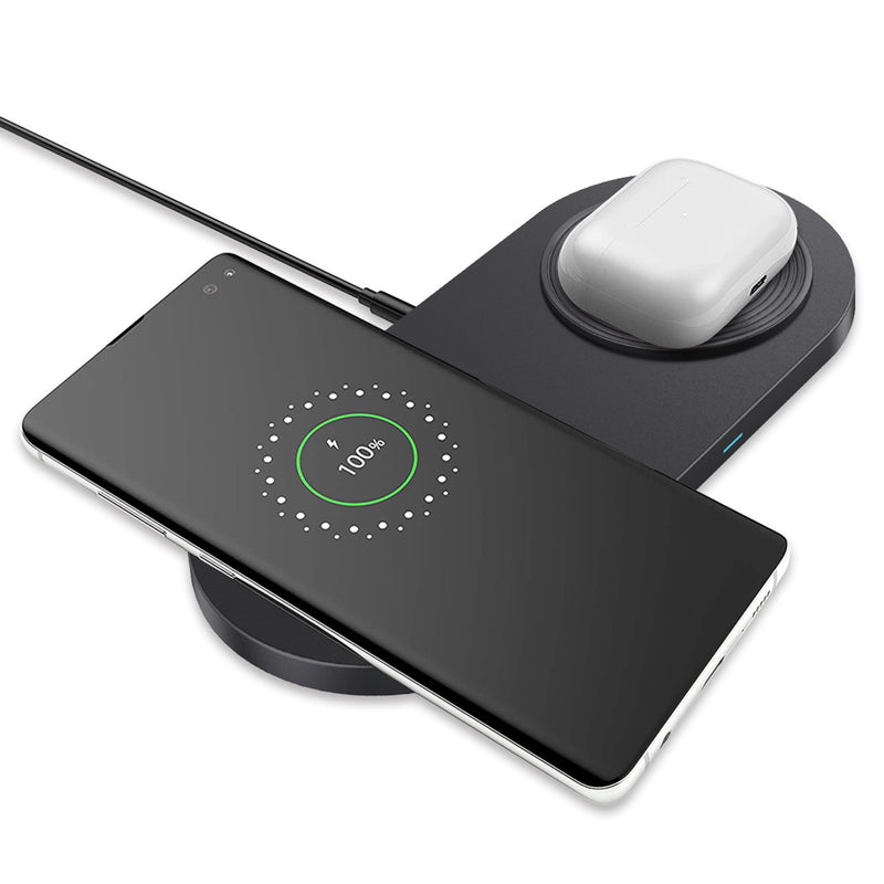 Dual Qi 15W Max Wireless Charger - Charcoal