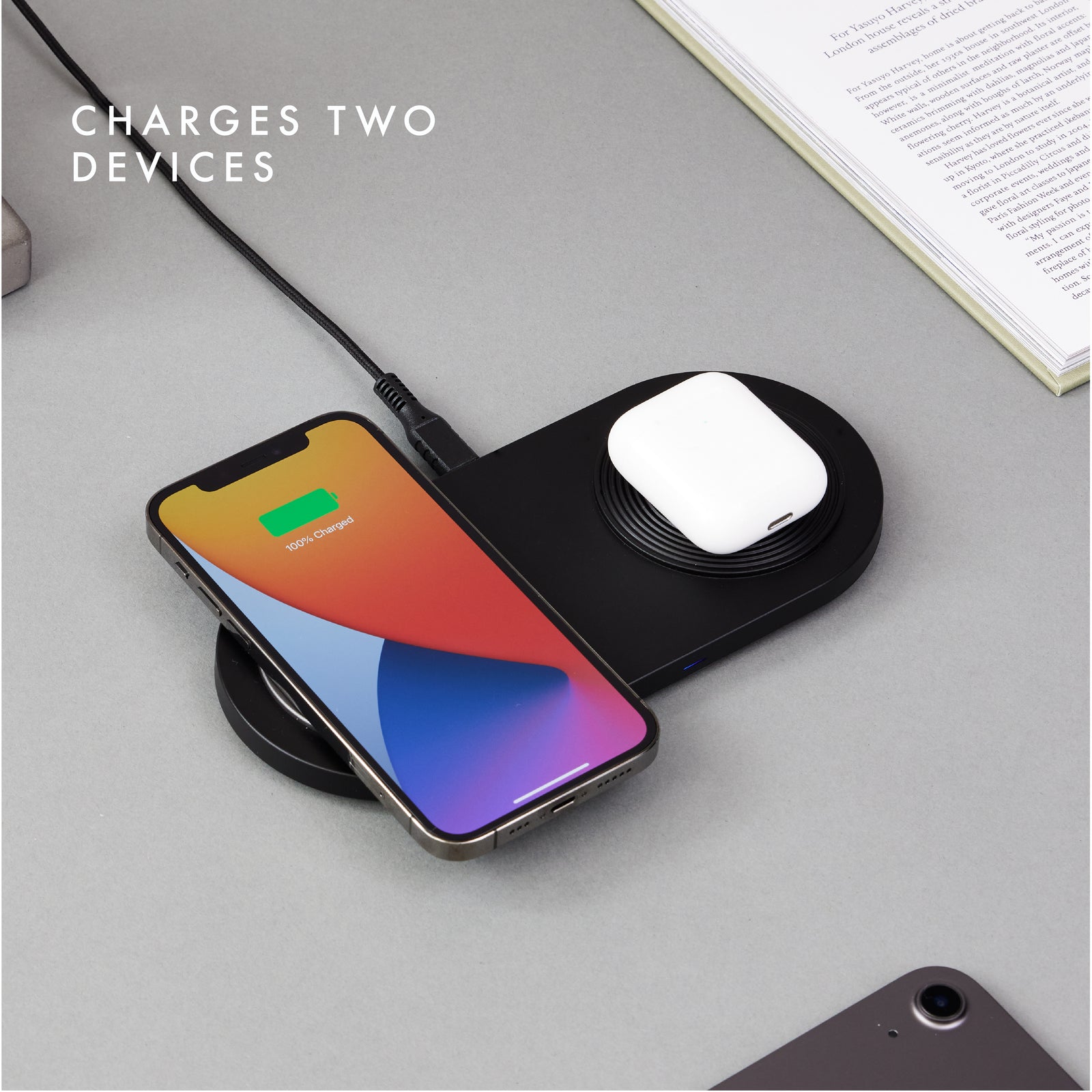 Powerology PowerPad Dual Wireless Charger Compatible With Apple