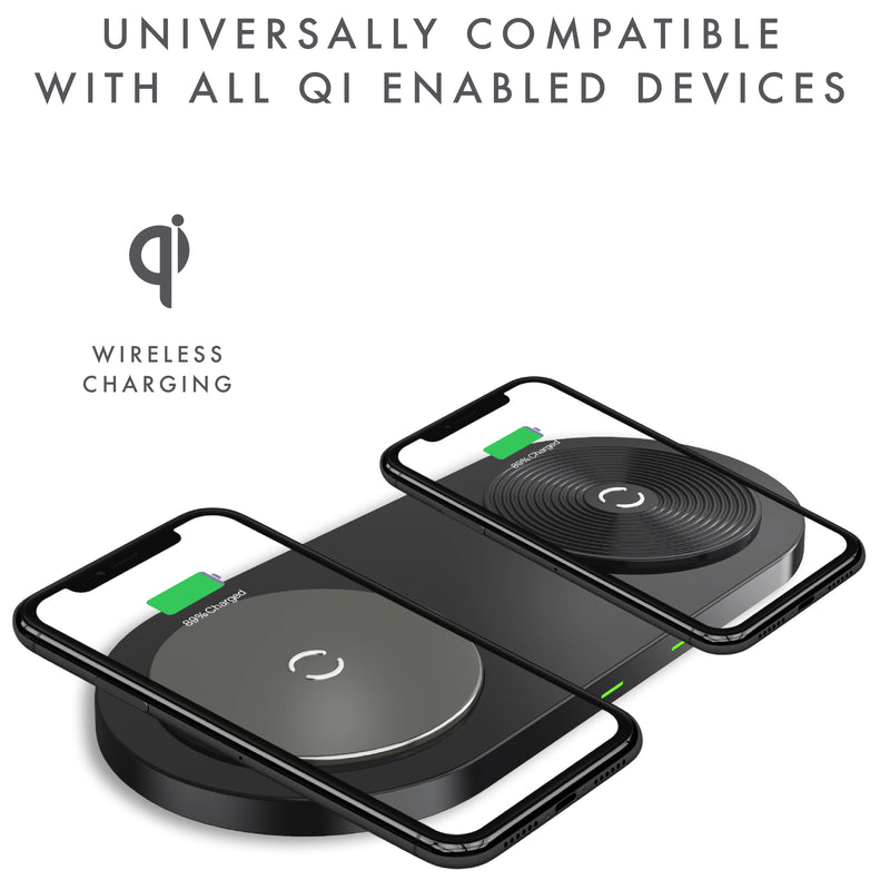 Dual Qi 15W Max Wireless Charger - Charcoal