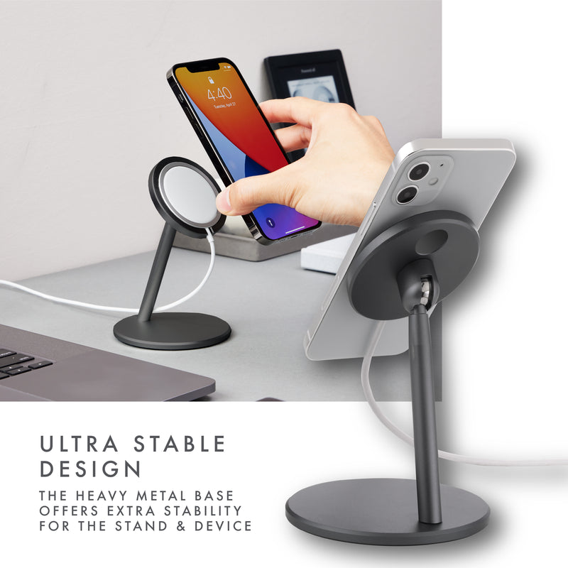MagSafe Charger Aluminum Holder and Stand - Charcoal