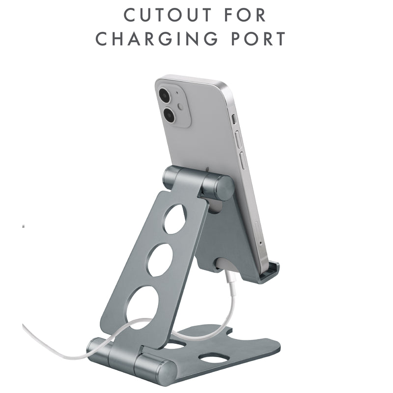 Universal Aluminum Smartphone and Tablet Foldable Stand - Silver